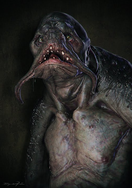 Mélységben Lakozó, azaz Deep One, Bryan Wynia alkotása. A kép a http://propnomicon.blogspot.co.uk oldalról származik.